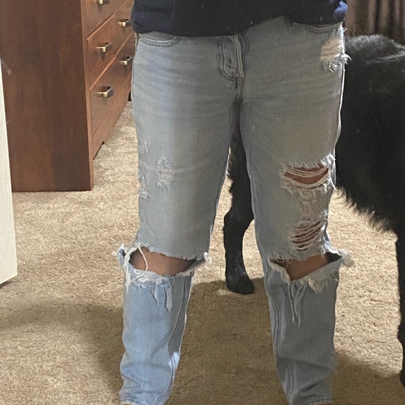 Abercrombie & Fitch Distressed Button Fly Light wash Women’s Jeans Size 26 - Picture 12 of 12